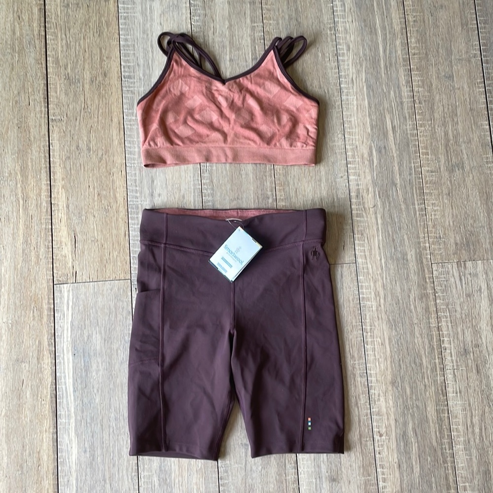 Smartwool bike shorts and bra top set - shorts nwt